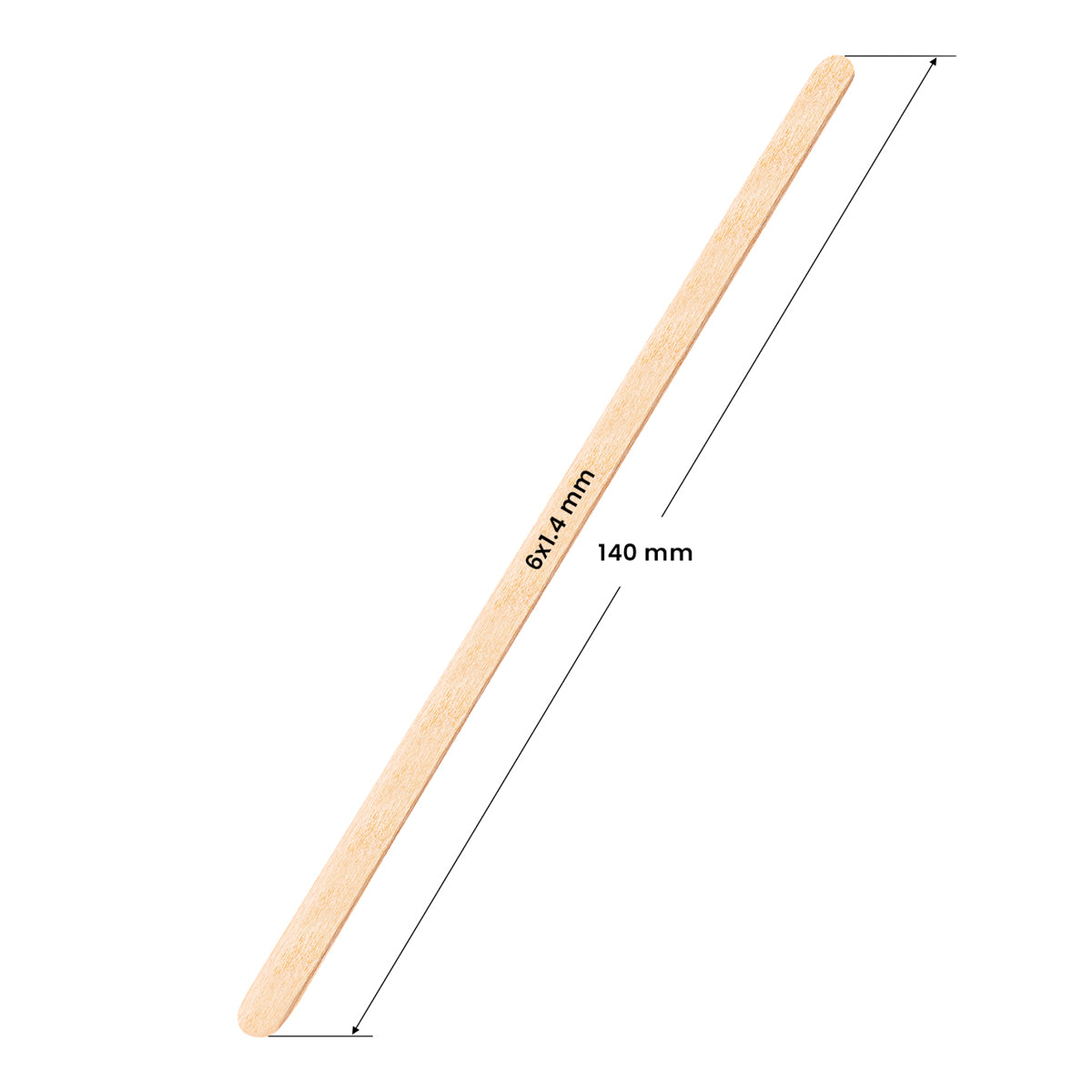 Wooden spatula, small 140x6x1.4mm - 150 pieces - BVShop