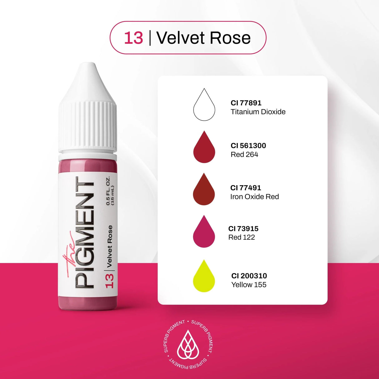 The Pigment 13 Velvet Rose Pigmentas (15ml)