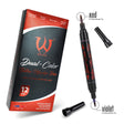 AVA Dual-Color Tattoo Marker Pen with red and violet ink, featuring a fine tip for precise tattoo and skin art application.
