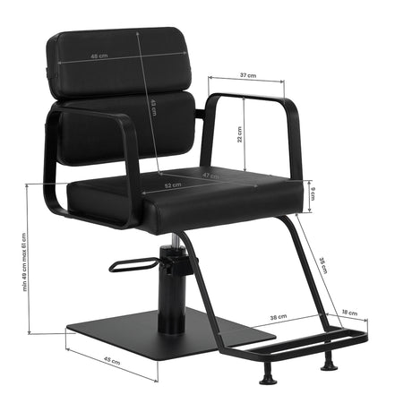 Gabbiano Porto-BM hairdressing chair black - BVShop
