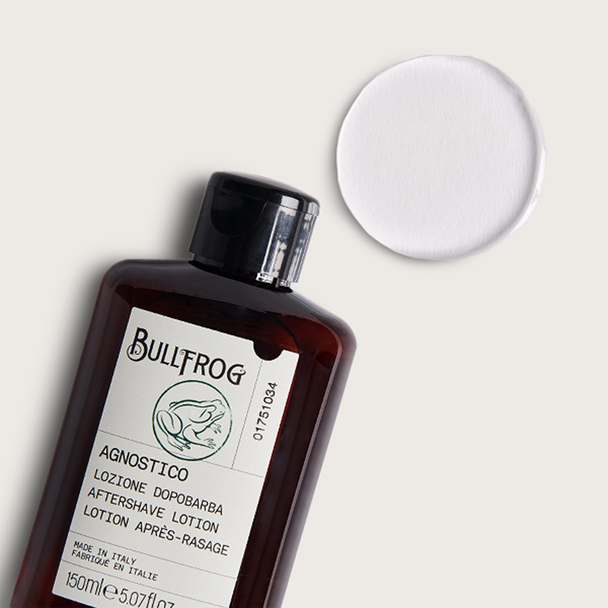 Agnostico Aftershave Lotion bottle for barbershop grooming services