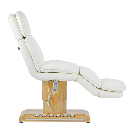 Sillon Cloud cream electric beauty chair shown from the side