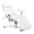 White cosmetic hydraulic chair Sillon A 210DH with cradle, ideal for beauty salon furniture and professional hair treatment.