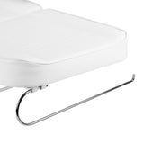 White cosmetic hydraulic chair by SILLON with cradle, ideal for beauty salon furniture, model Sillon A 210DH.