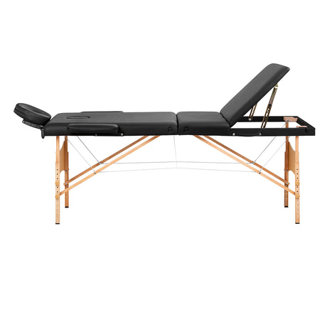 BALANCE wooden folding massage table 3 segment black - BVShop