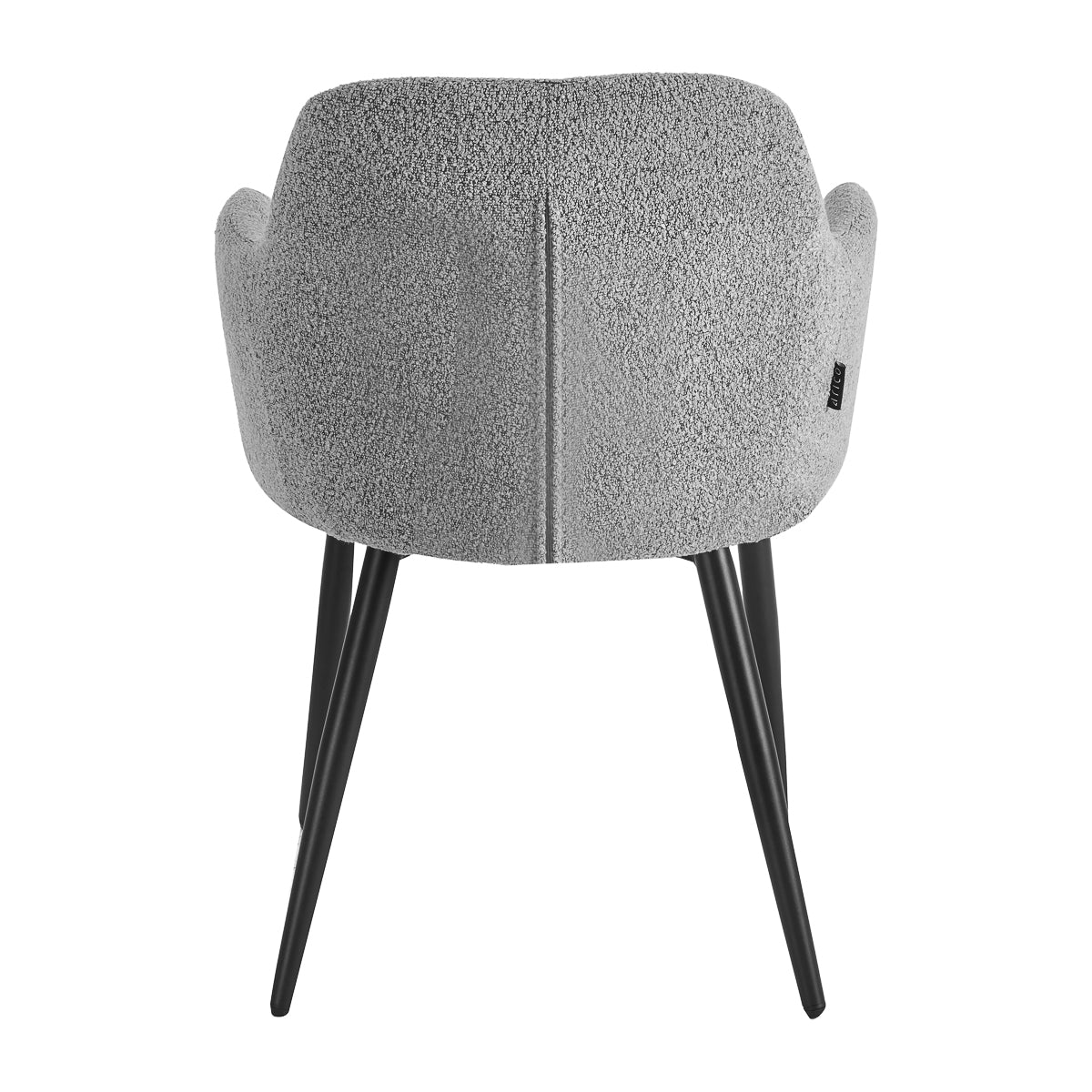 Back view of 4RICO Intra chair with textured grey upholstery