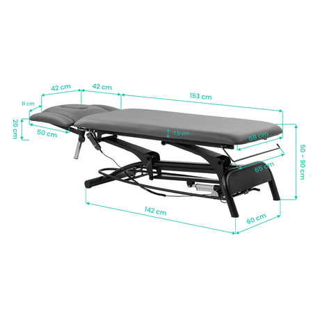BALANCE Novus 4 electric massage table dimensions and measurements