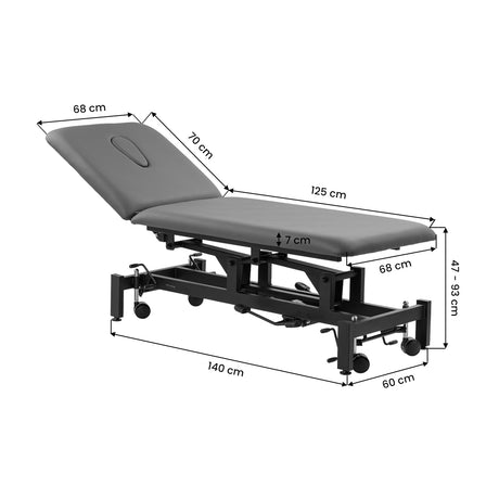BALANCE Solidum 5 grey physiotherapy table in treatment position