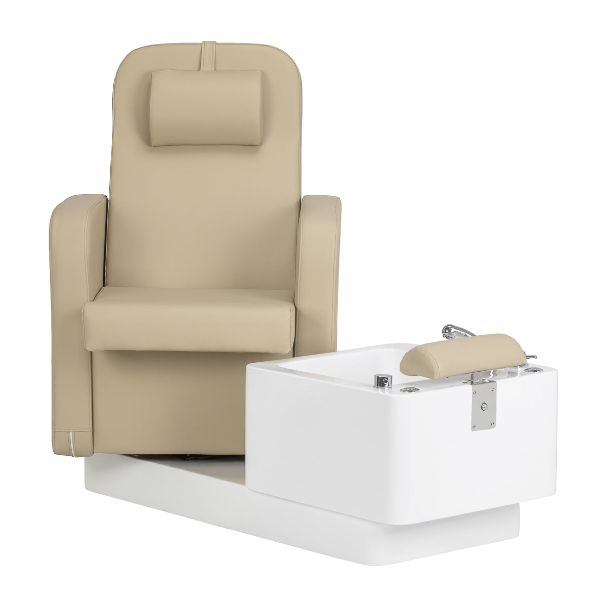 Sillon Elysia pedicure chair beige foam padded seat armrests swivel function salon