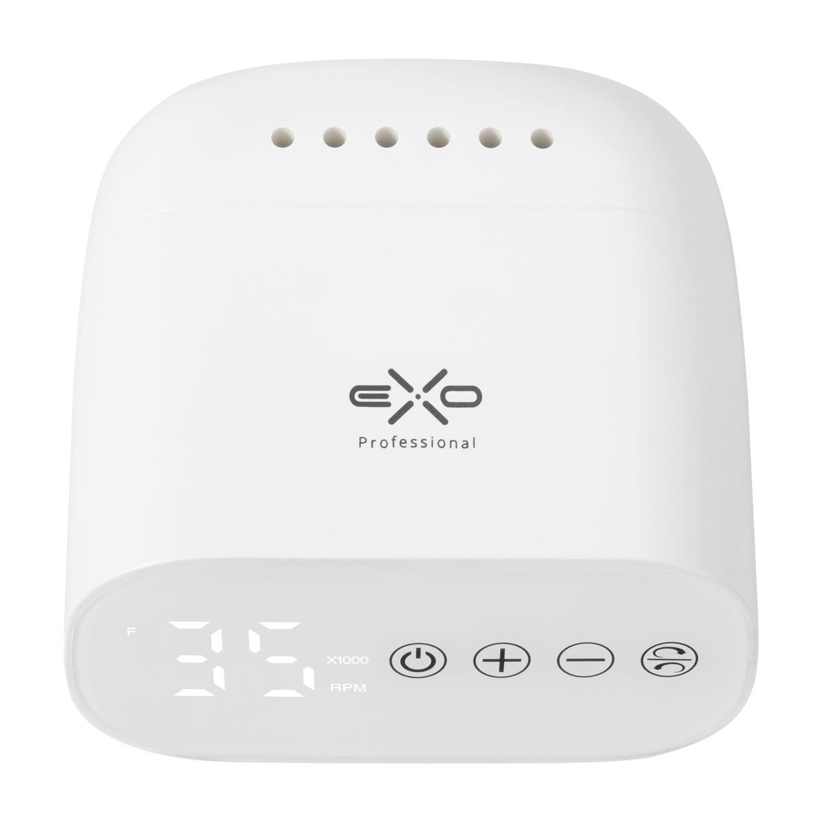 EXO Flux nail drill touch controls and speed adjustment display