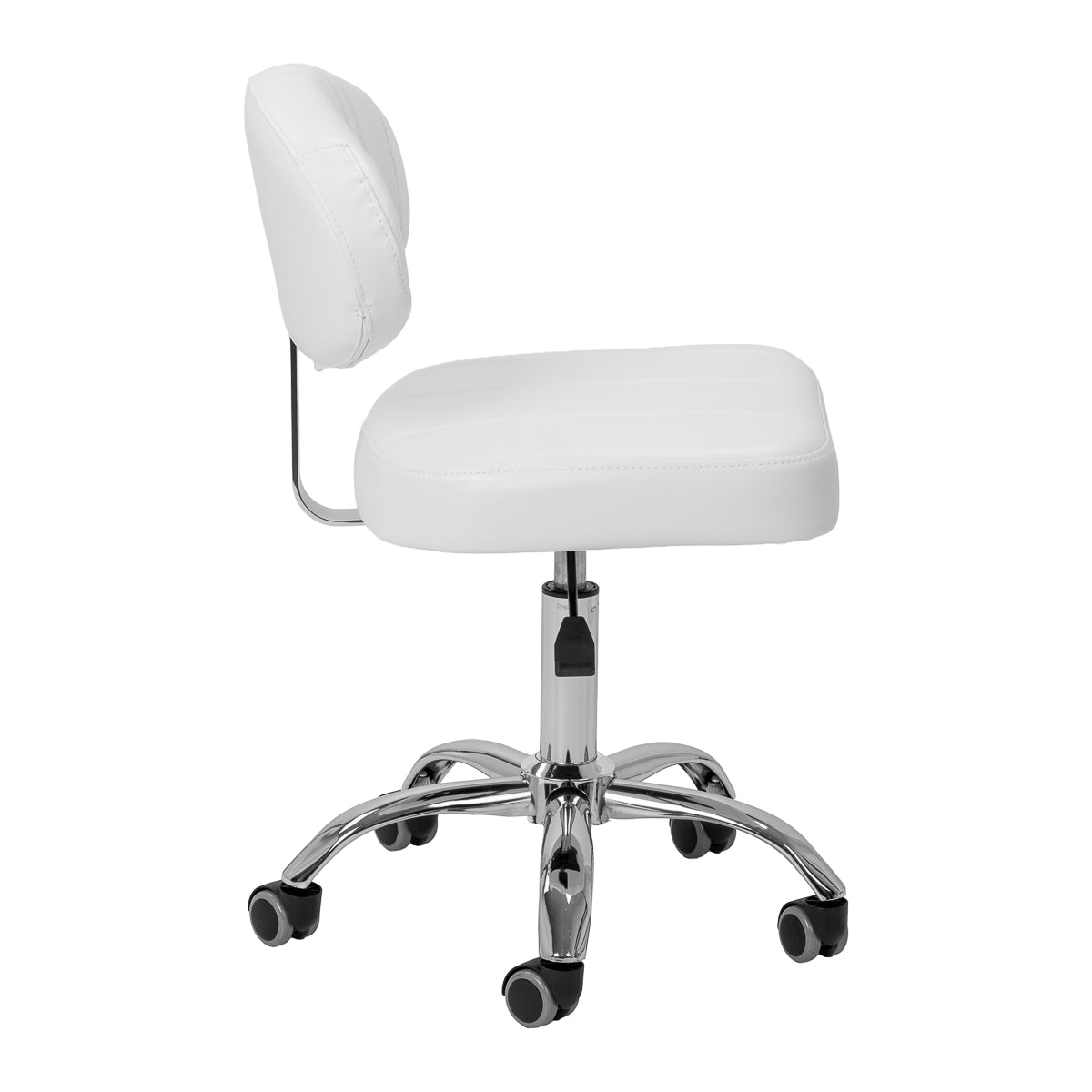 Giovanni Y08 adjustable white salon stool with gas lift