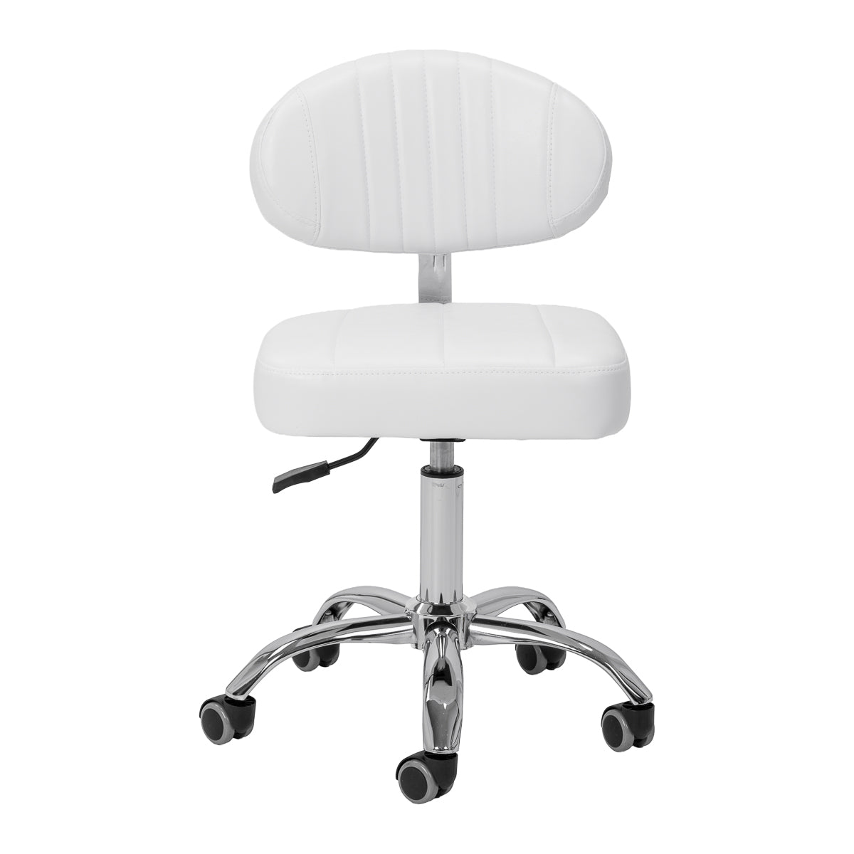 Giovanni Y08 cosmetic stool white synthetic leather upholstery