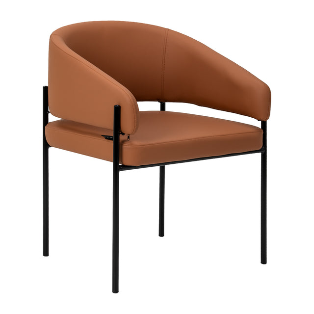 4RICO Novo brown reception chair with synthetic leather upholstery