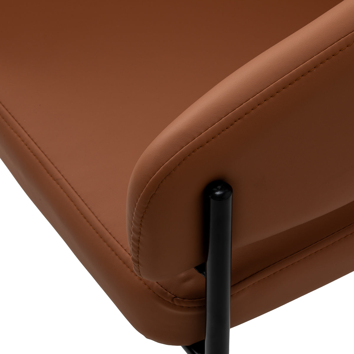4RICO Novo brown synthetic leather chair with rounded backrest