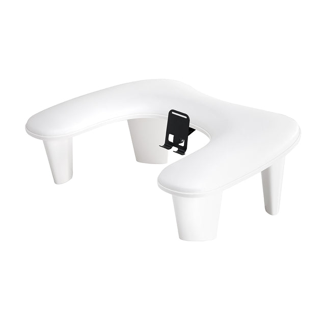 MOMO Croissant white manicure armrest with integrated phone holder
