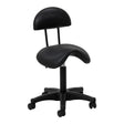 ACTIVESHOP 6001 juoda balno formos kosmetologinė taburetė su atlošu