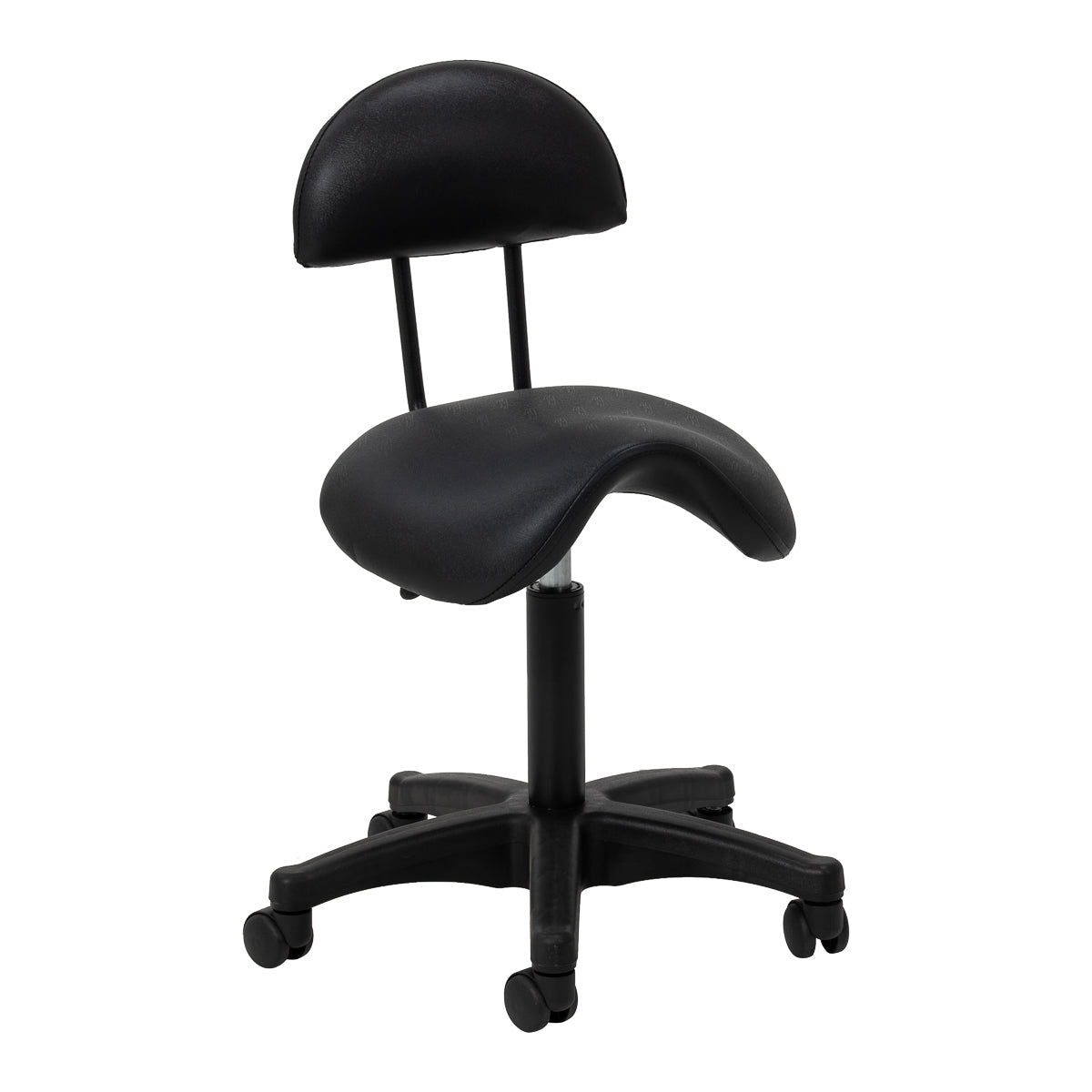ACTIVESHOP 6001 juoda balno formos kosmetologinė taburetė su atlošu