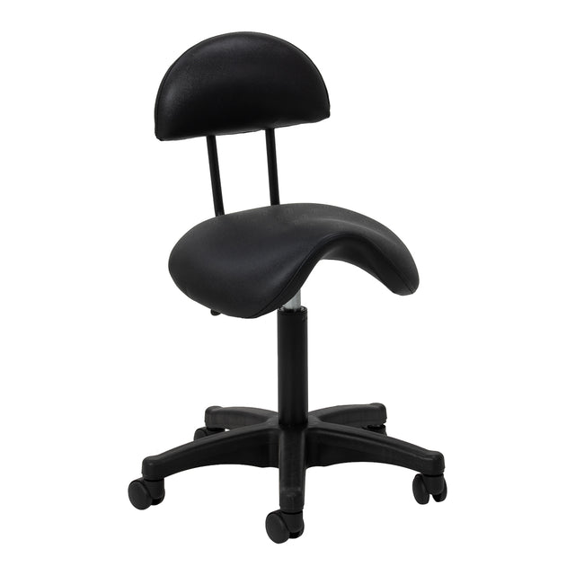 ACTIVESHOP 6001 juoda balno formos kosmetologinė taburetė su atlošu