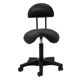 Juoda ACTIVESHOP 6001 salono taburetė su reguliuojamu dujiniu pagrindu