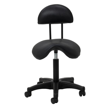 Juoda ACTIVESHOP 6001 salono taburetė su reguliuojamu dujiniu pagrindu