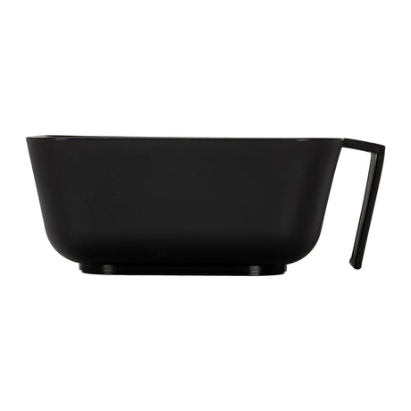 Black C-19 plastic dye mixing bowl with handle for hair coloring