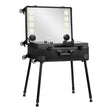 Plus black portable makeup station with LED mirror and Bluetooth speakers