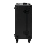 Black professional makeup case with integrated Bluetooth speakers