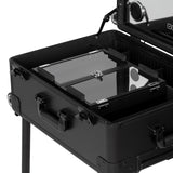 Rolling makeup station with telescopic handle and wheels