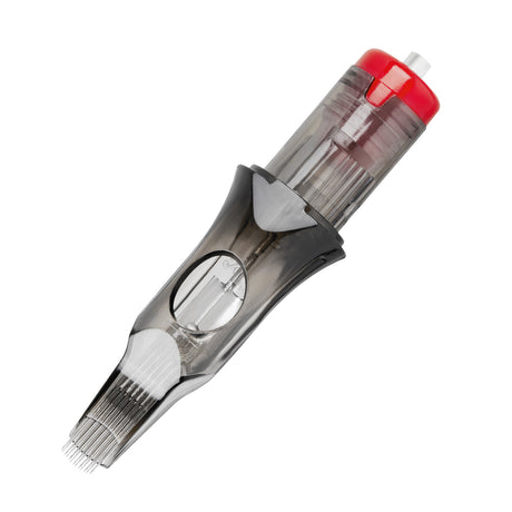 Set of 10 EL CARTEL V2 0.35mm 21RM LongTaper tattoo cartridges with precision needles for professional ink application.
