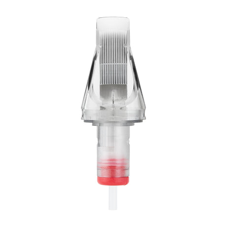 Set of 10 EL CARTEL V2 0.35mm 27RM ShortTaper tattoo cartridge needles displayed in a close-up image.