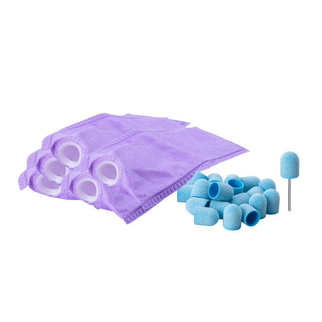 EXO pedicure set with five filters, 13mm holder and 20 Blue Med Caps
