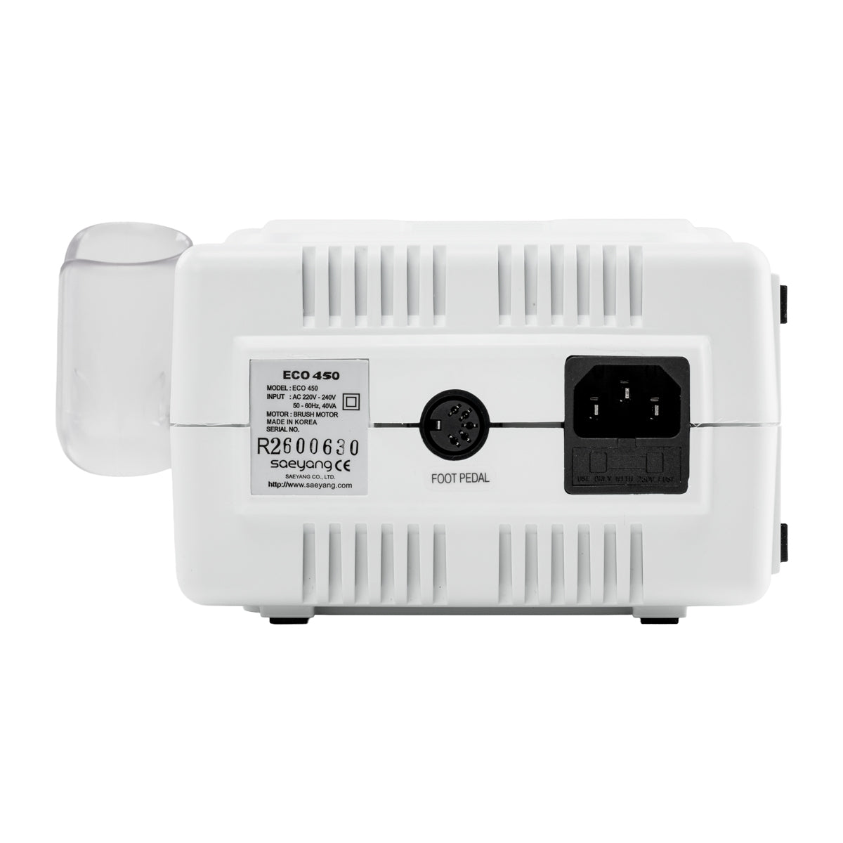 Saeyang Marathon Eco 450 Nagų Freza Su SH37L(M45) – 100W · Elektros parametrų etiketė