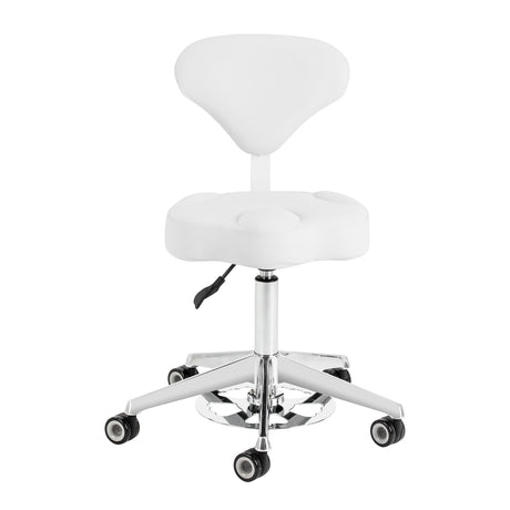 Azzurro 156-F ergonomic snow-white salon stool – side view