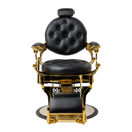 Gabbiano Niccolo barber chair with black quilted upholstery