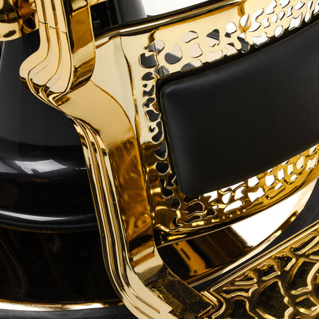 Gabbiano Niccolo black and gold barber chair for salon use
