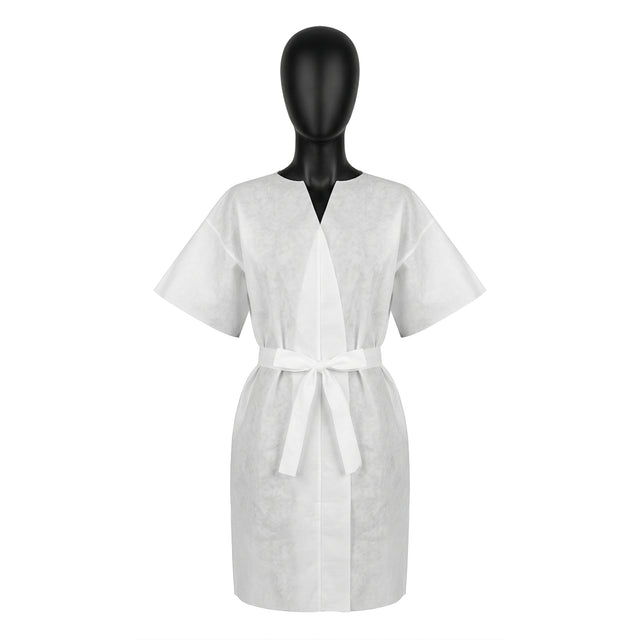 Disposable short sleeve bathrobe 10 pcs for salon and spa hygiene