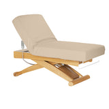 Sillon Siesta Elektrinis SPA Gultas – Smėlio Spalvos, Šviesiai Rudas Pagrindas · Atlenkta padėtis