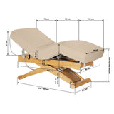 Sillon Siesta Elektrinis SPA Gultas – Smėlio Spalvos, Šviesiai Rudas Pagrindas · Matmenų brėžinys