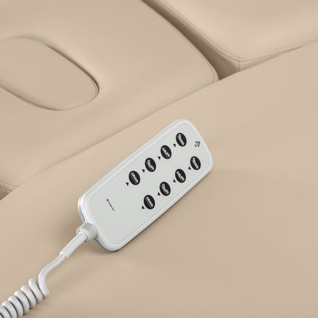 Elektrinis SPA Gultas Sillon Relax – Smėlio Spalvos, Juodas Pagrindas · Valdymo pultelis