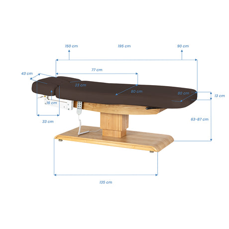 Sillon Relax · tamsiai rudas / šviesiai rudas · matmenų schema