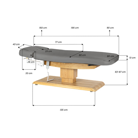 Sillon Relax · pilkas / šviesiai rudas · matmenų schema