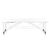 2-section aluminum folding massage table, comfort, white - BVShop