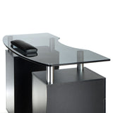 Black manicure table BD-3453 by Beauty System featuring a spacious work surface and storage drawers for nail salon use.