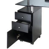 Black manicure table BD-3453 by Beauty System with storage drawers and a spacious work surface for professional nail care.