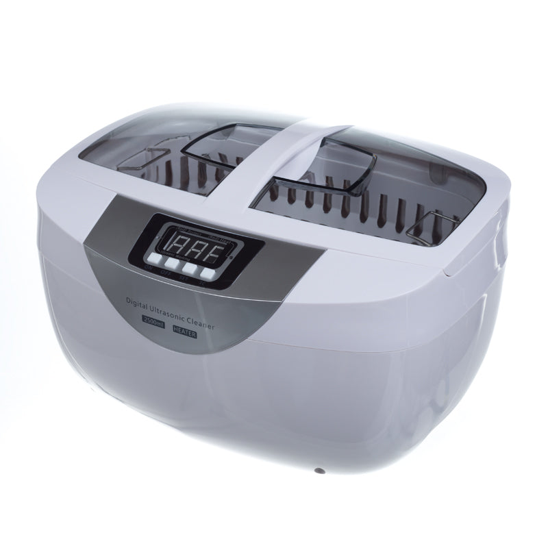 Ultrasound cleaning brush with 2.5L capacity from Beauty System, showing the device's compact design and control panel.
