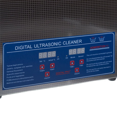 Beauty System 10L ultrasonic cleaner with 300W power, stainless steel tank, and digital controls for thorough cleaning.