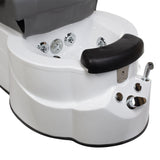 Gray pedicure armchair with massage features from Beauty System, model BR-3820D, showing cushioned seat and armrests.