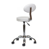 Taboret kosmetyczny z oparciem BH-7289 White - BVShop