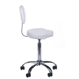 Taboret kosmetyczny z oparciem BH-7268 White - BVShop