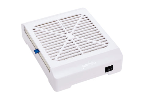 Mini Dust Suction Promed White by Beauty System, close-up of compact white vacuum device for skin cleaning.